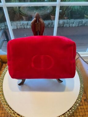 Christian Dior CD Red Velvet Make Up Bag